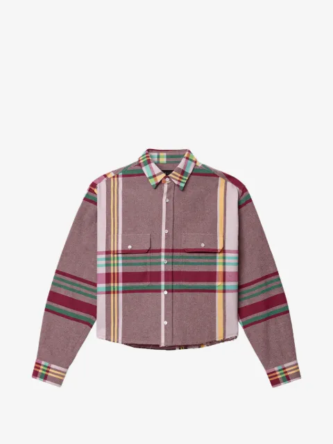Purple Brand Fade plaid cropped shirt