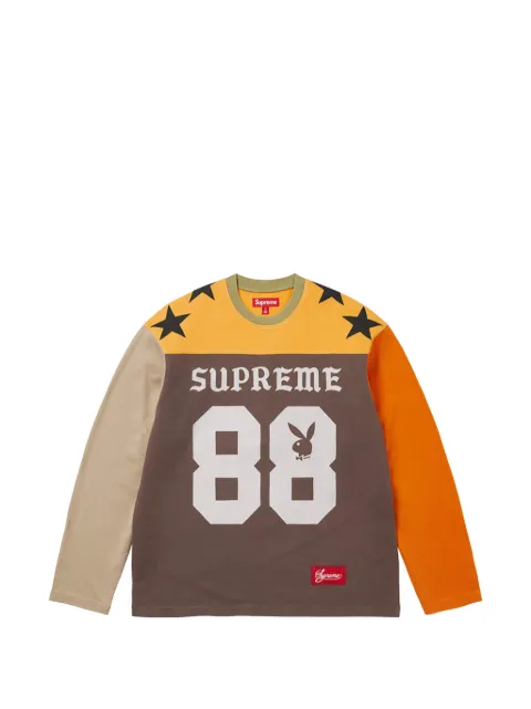 Supreme x Playboy colour-block football sweatshirt