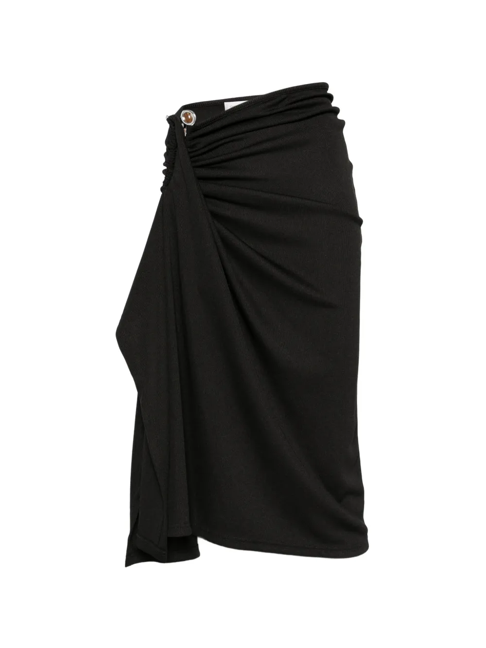 Christopher Esber crystal-clasp cascade midi skirt - Black