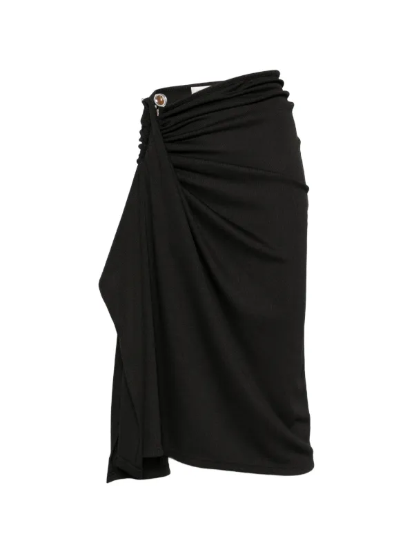 Christopher Esber Crystal-clasp Cascade Midi Skirt in Black