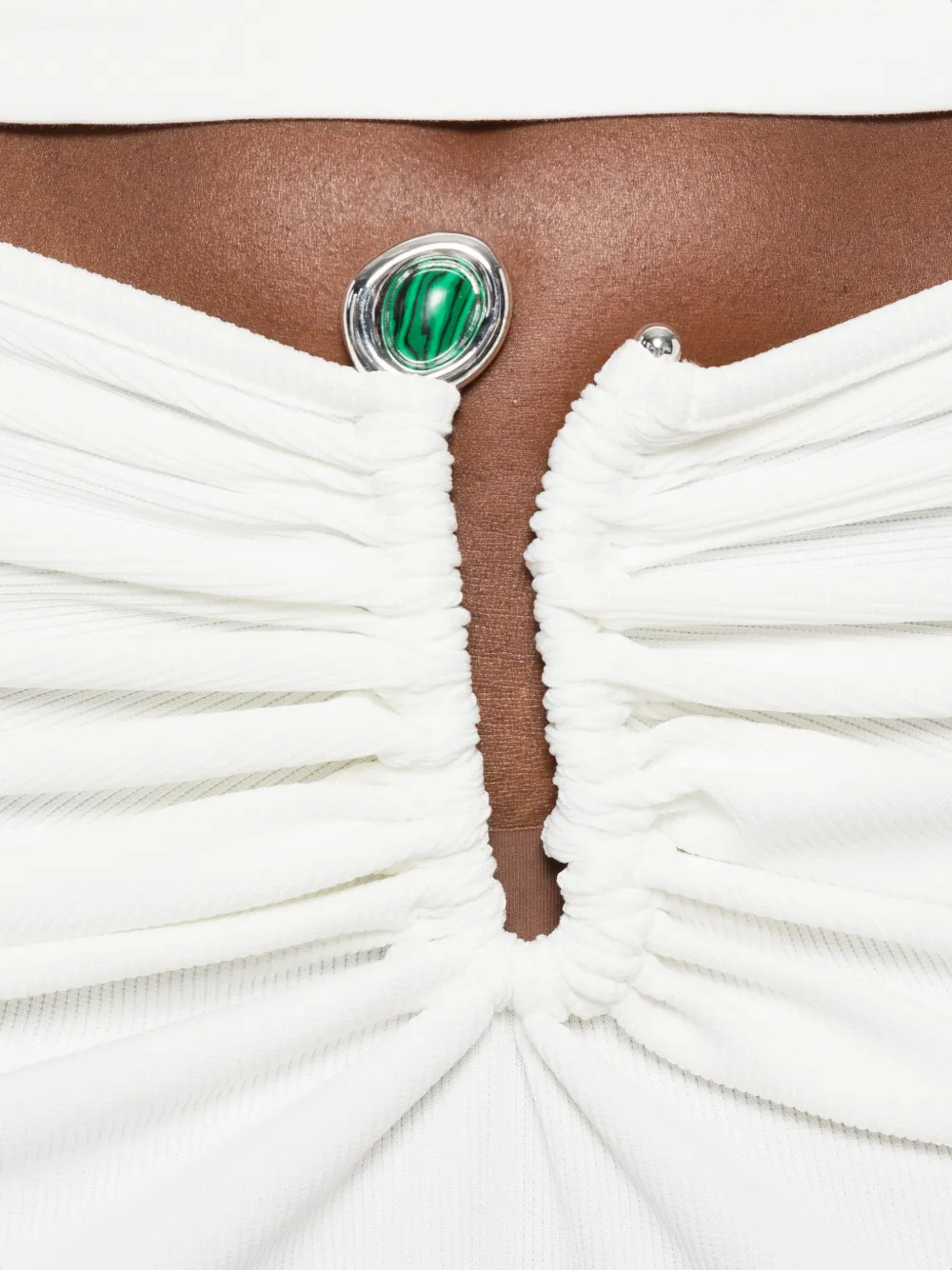 Christopher Esber Droplet maxi-rok verfraaid met kristallen en ruches Wit