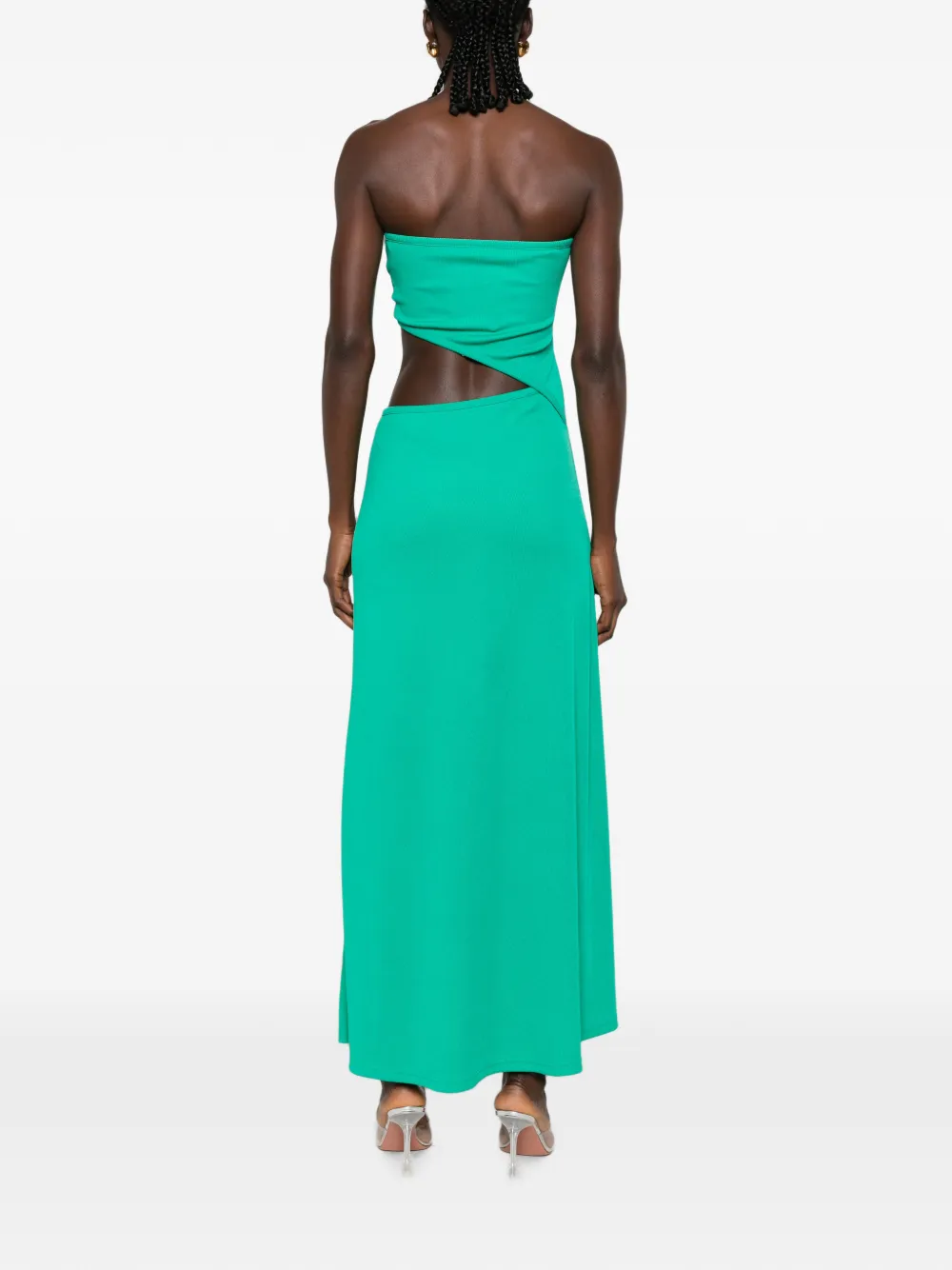 Christopher Esber Strapless jurk met kristallen hanger Groen