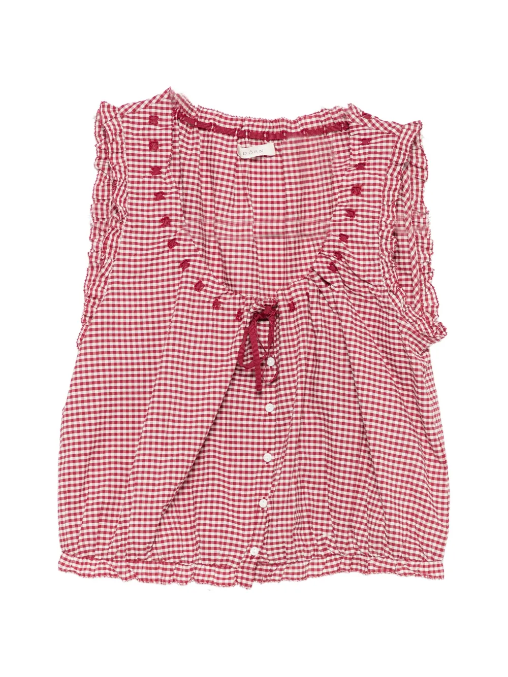 DÔEN Top a quadretti Traveller - Rosso