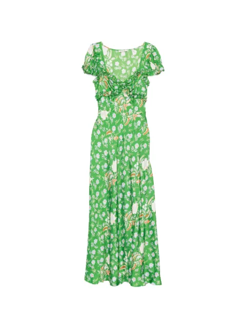 DÔEN Valerine floral-print ruffled silk maxi dress