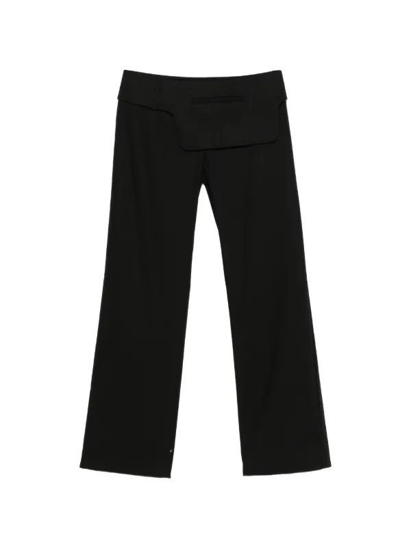 St. Agni Belt-detail Straight-leg Trousers in Black