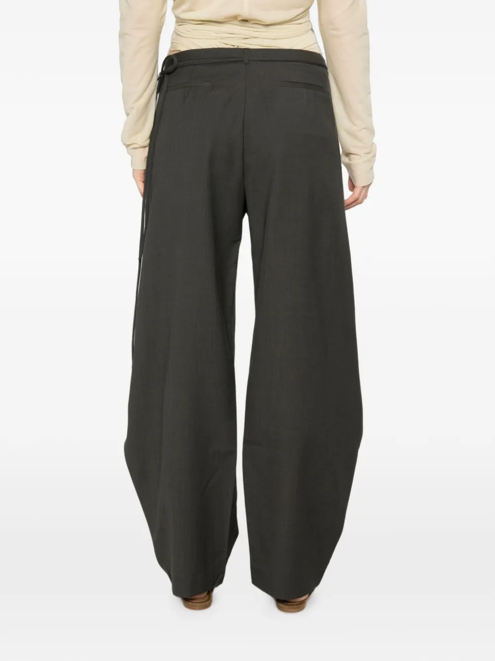 St. Agni Rouleau Wrap Trousers in Grey, view 4