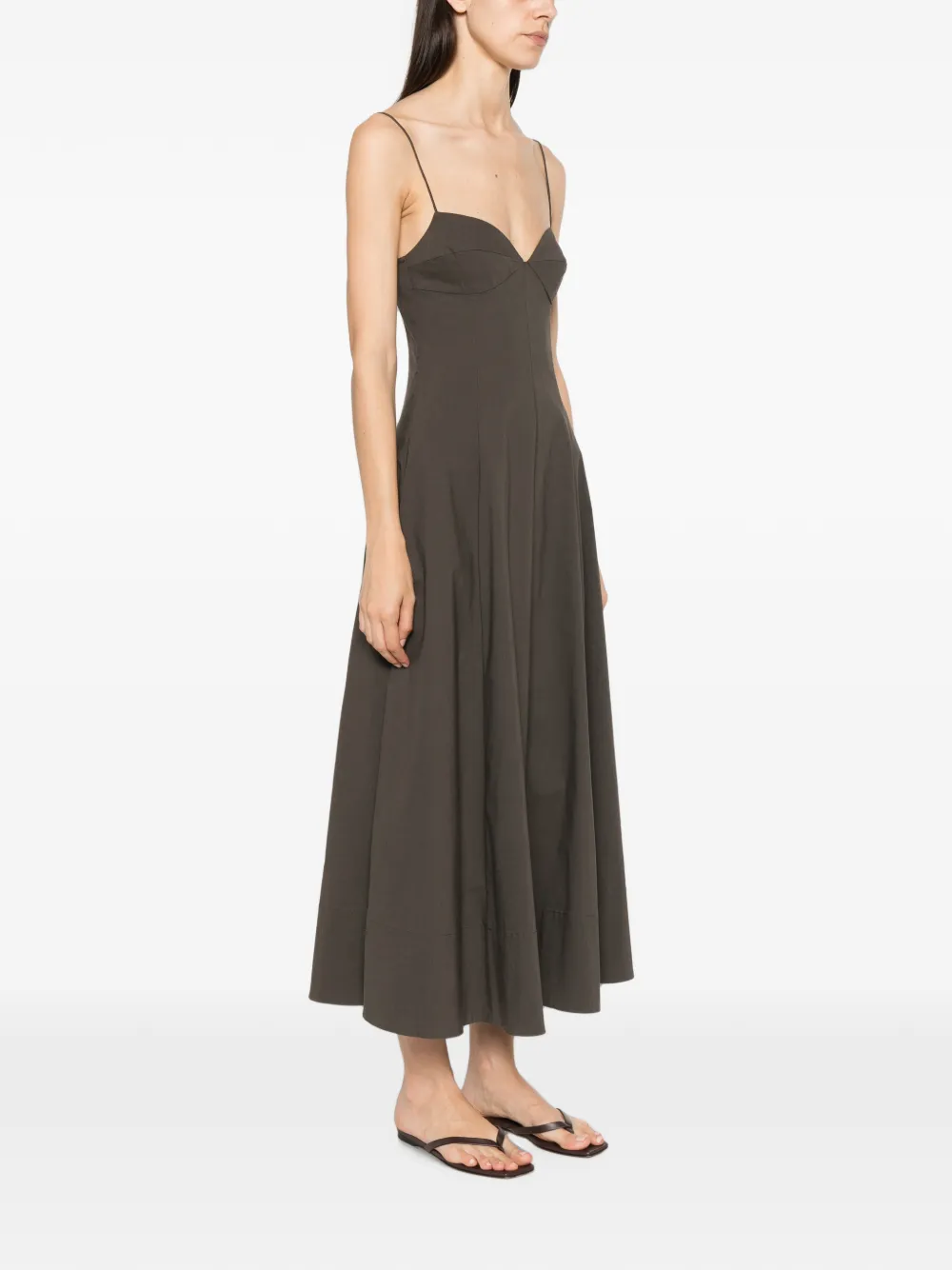 St. Agni Cami Dress - Wood in Brown, view 3