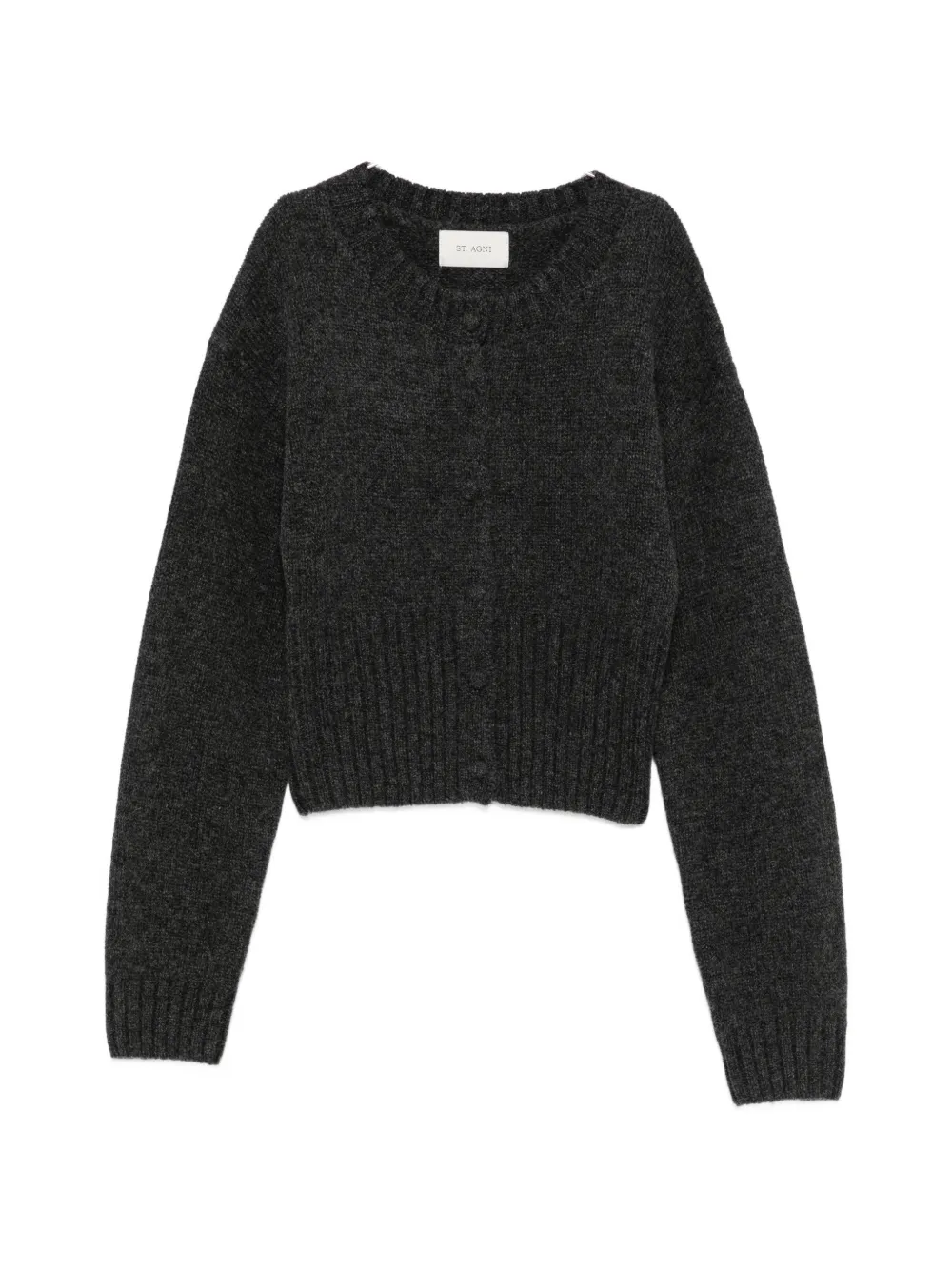 St. Agni ribbed-knit cropped cardigan - Grau
