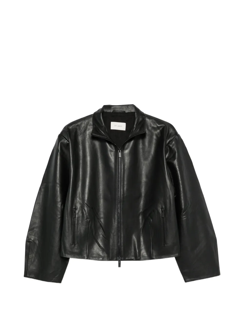 St. Agni Cocoon leather jacket - Nero