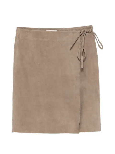 St. Agni suede wrap skirt