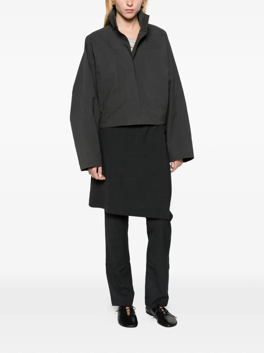 St. Agni technical cotton carpenter jacket iron glaze Grijs