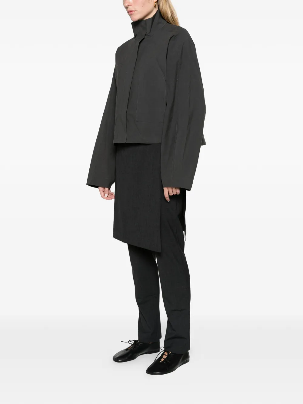 St. Agni technical cotton carpenter jacket iron glaze Grijs