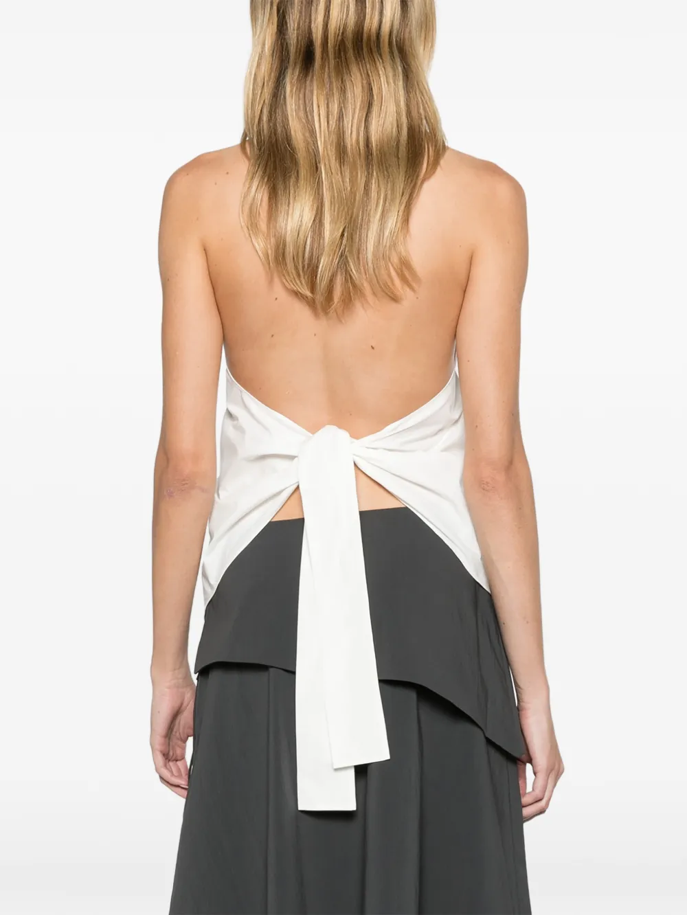 St. Agni button-detail halter top off white Wit