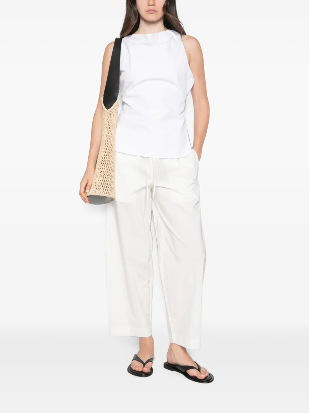 St. Agni drawstring-fastening cropped pants Wit