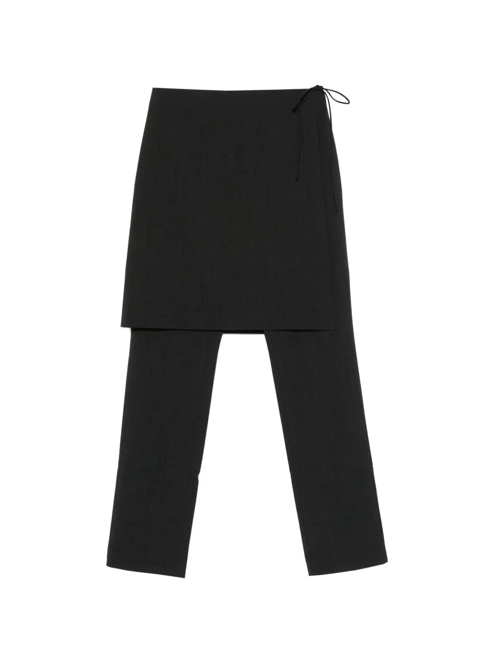St. Agni wool sarong pants dark graphite Zwart