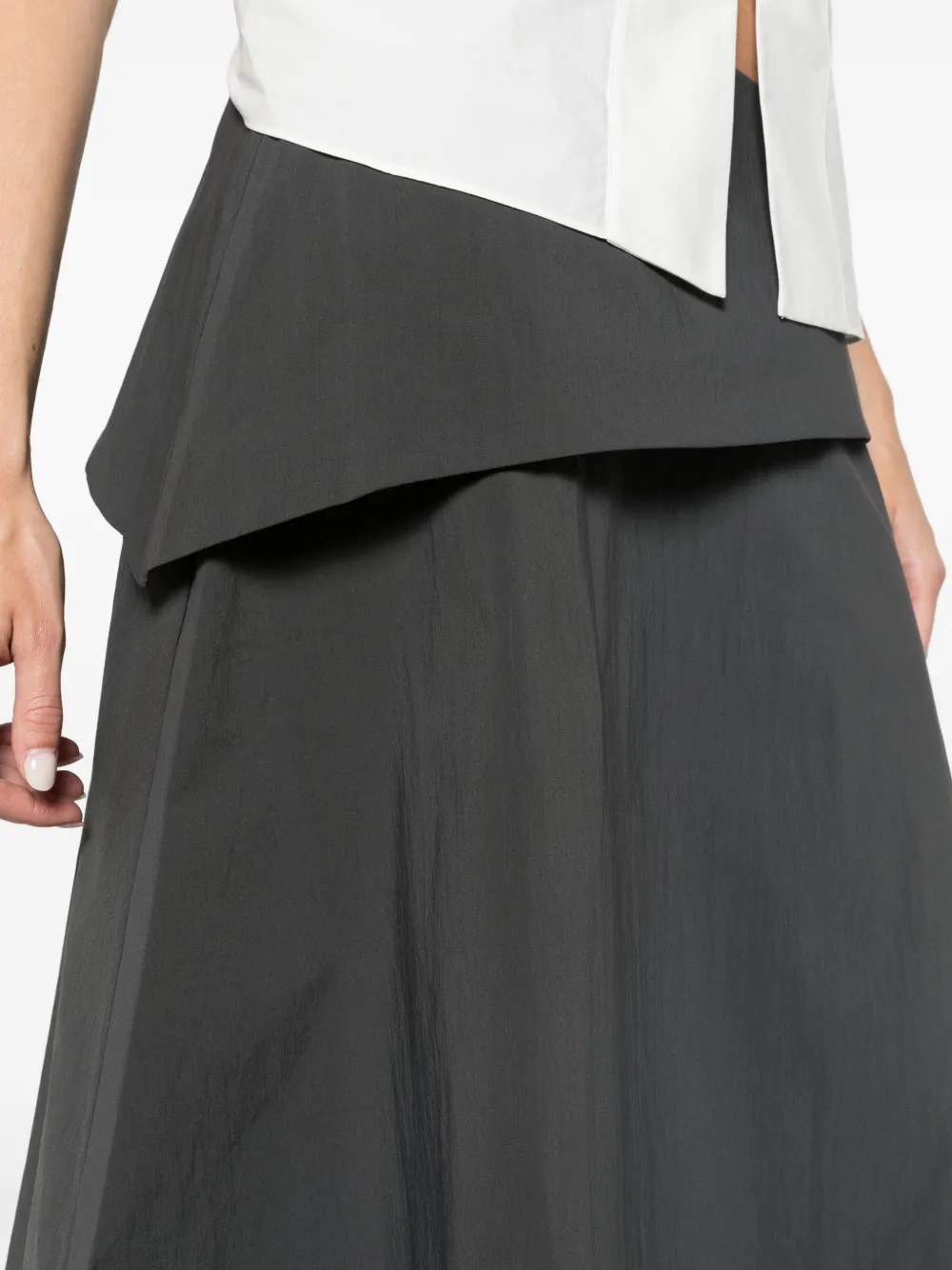 St. Agni detachable-belt asymmetric skirt iron glaze Grijs