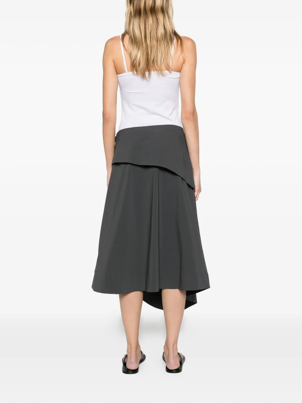 St. Agni detachable-belt asymmetric skirt iron glaze Grijs