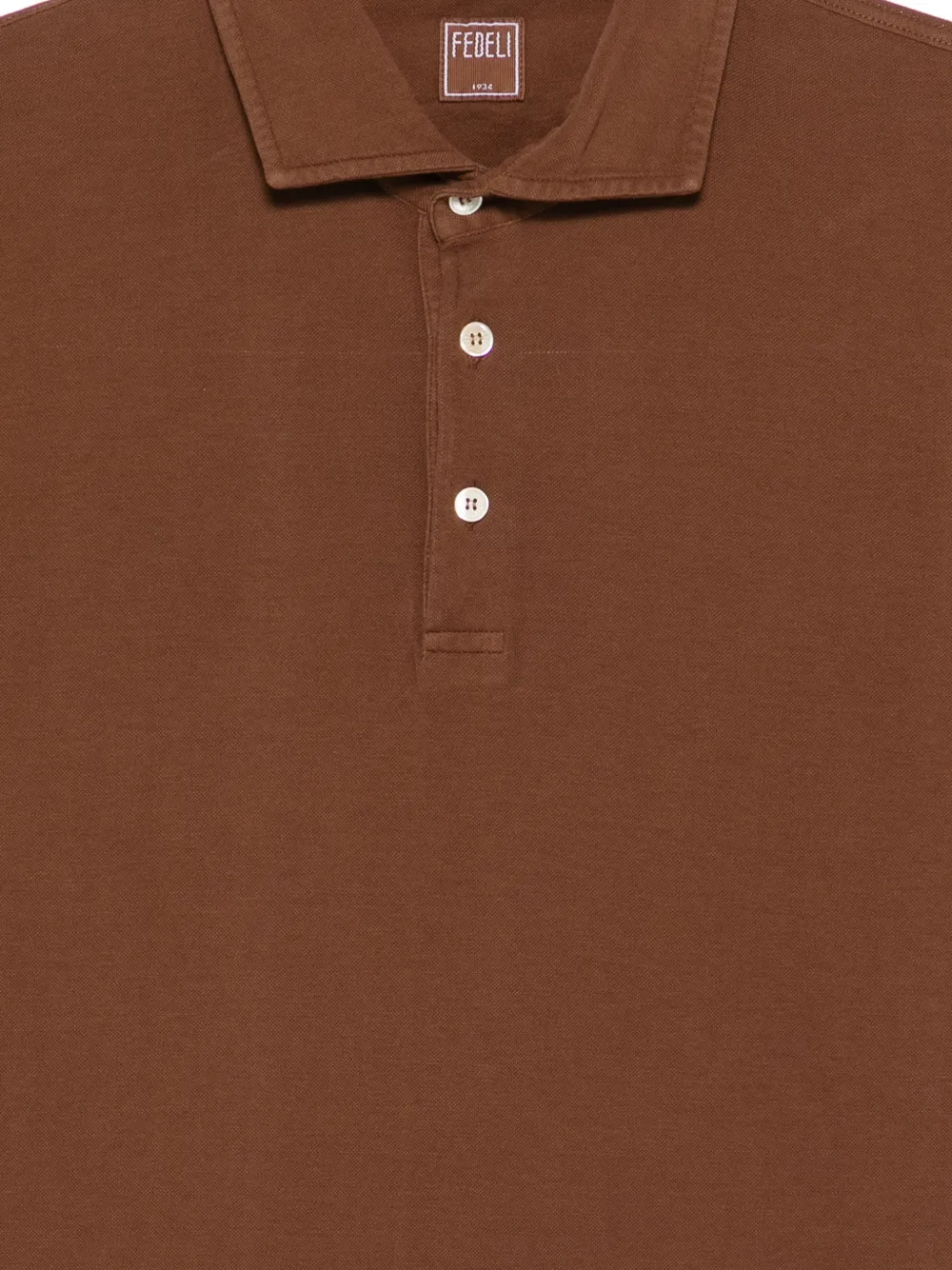 Fedeli Poloshirt met knopen Bruin