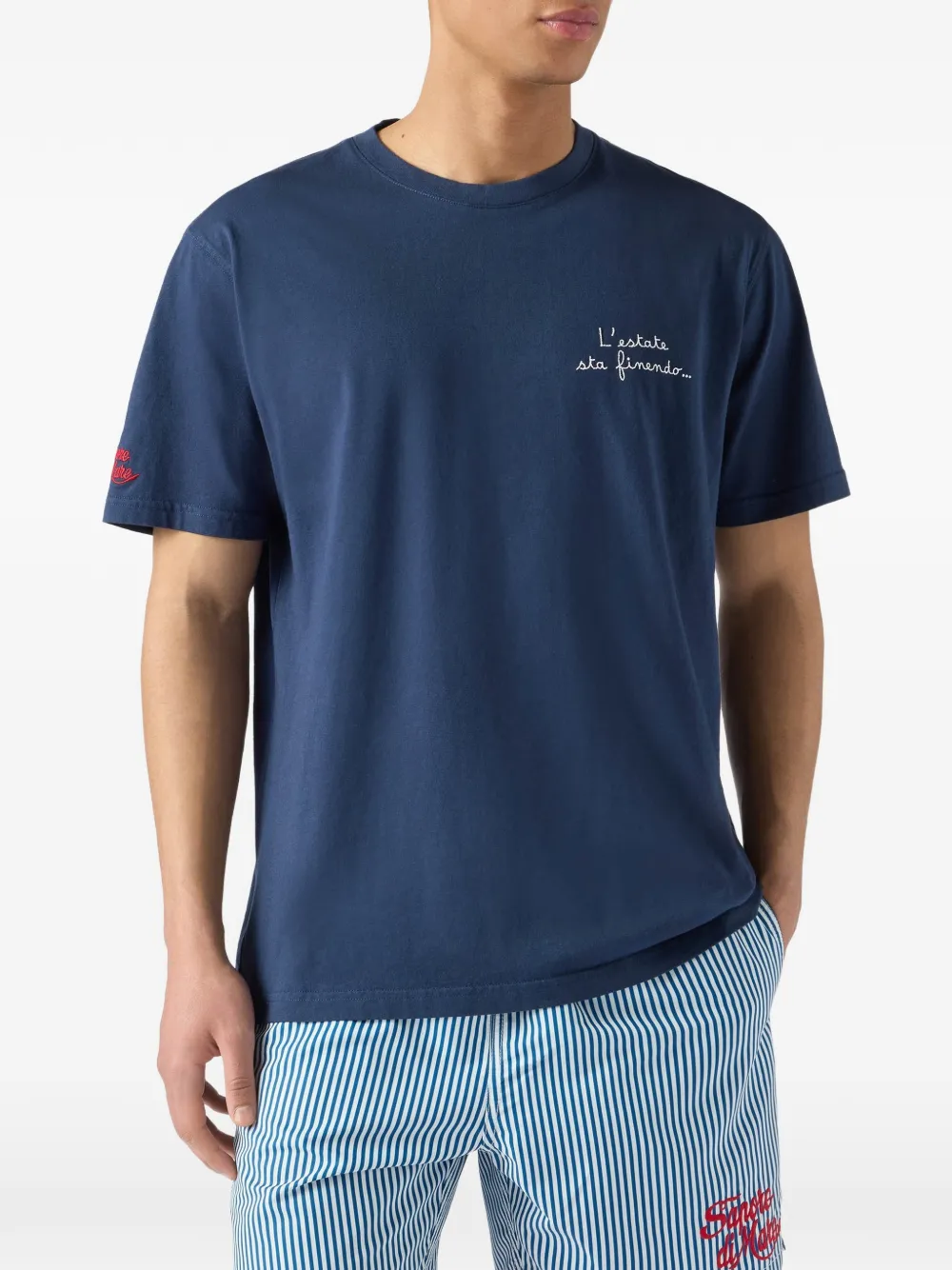 MC2 Saint Barth T-shirt met borduurwerk Blauw