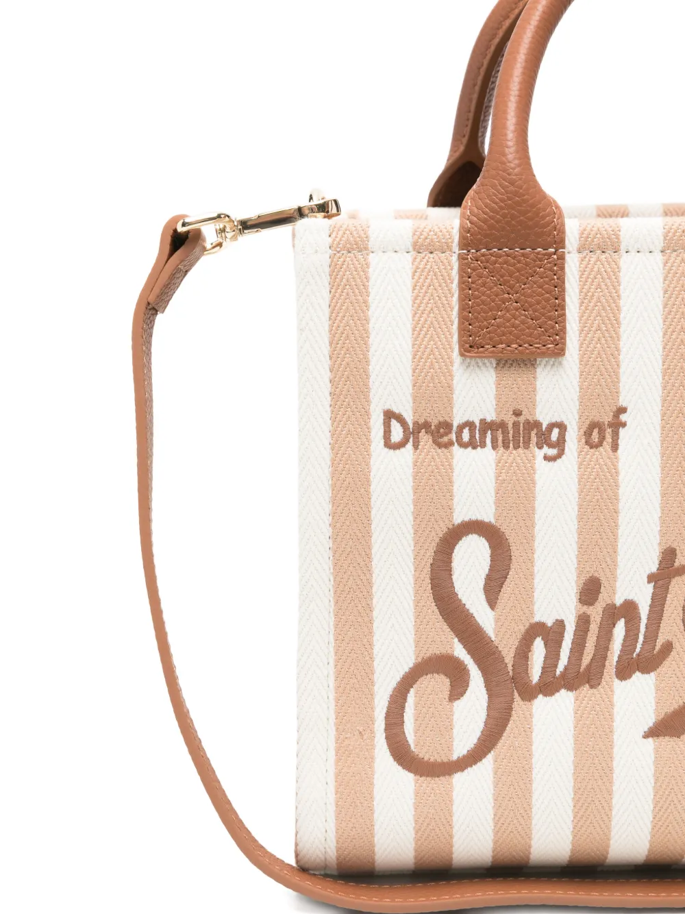 MC2 Saint Barth Gestreepte shopper met borduurwerk Wit