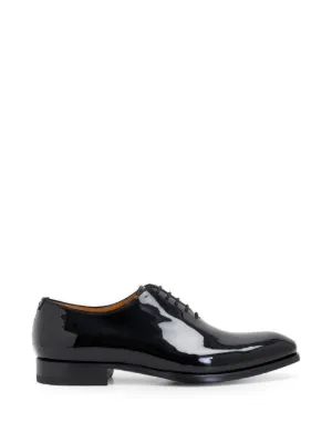 Giorgio Armani エナメルレザー レースアップシューズ | ブラック Giorgio Armani エナメルレザー レースアップシューズ | ブラック