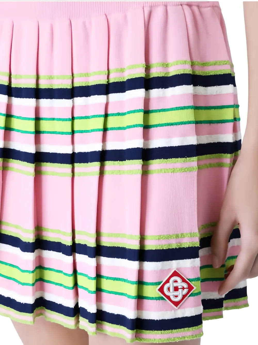  Casablanca Mini Striped-pattern Pleated Skirt - Pink 