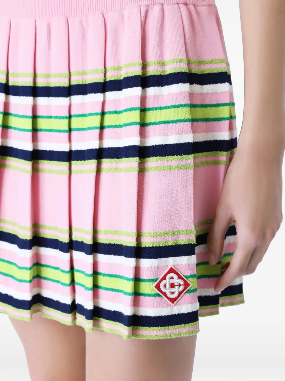 Casablanca Gestreepte mini-rok met plooien Roze