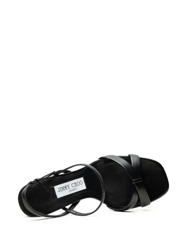 Jimmy Choo Elsy クロスストラップ サンダル | ブラック | FARFETCH JP