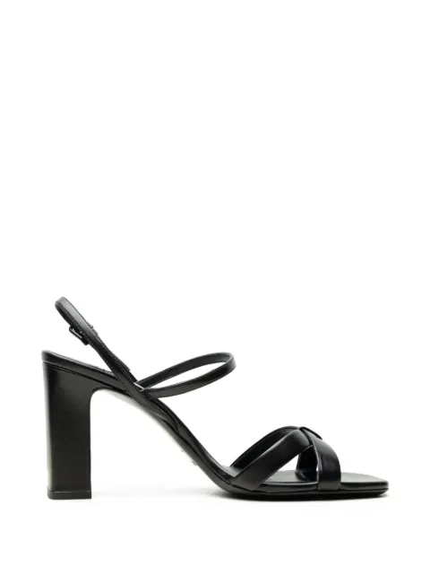 Elsy block heel 85 black nappa leather sandals