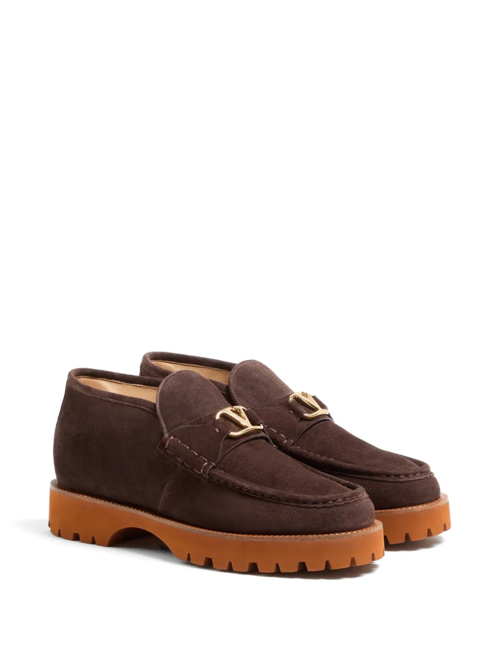Valentino Garavani Lord chunky leren enkellaarzen Bruin
