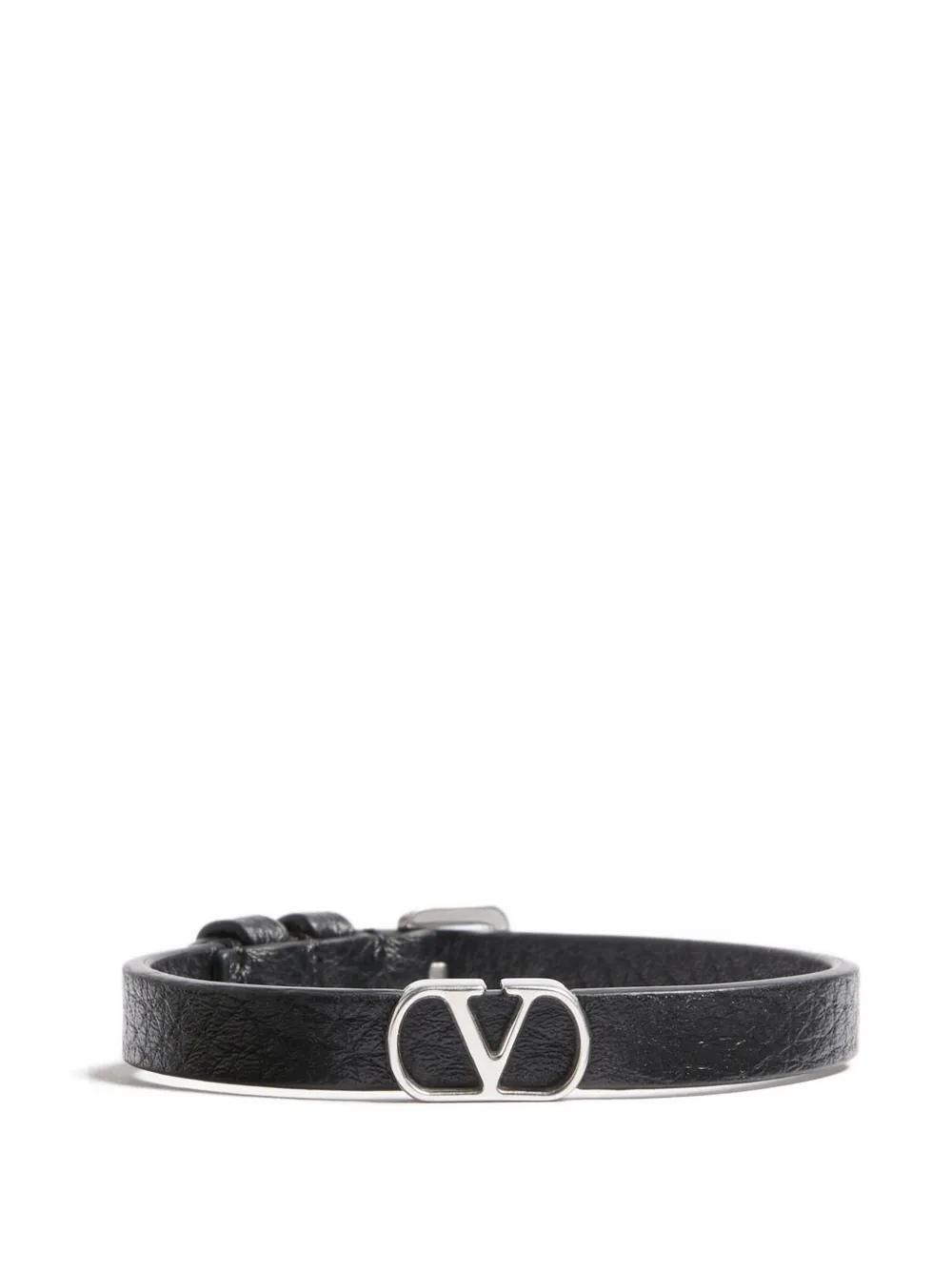 Valentino Garavani Vlogo Signature grainy calfskin bracelet - Schwarz