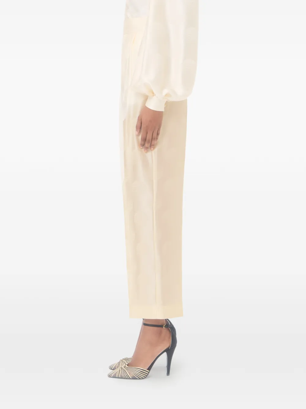 Valentino Garavani Plus De Pois gestreepte broek met stippen Beige
