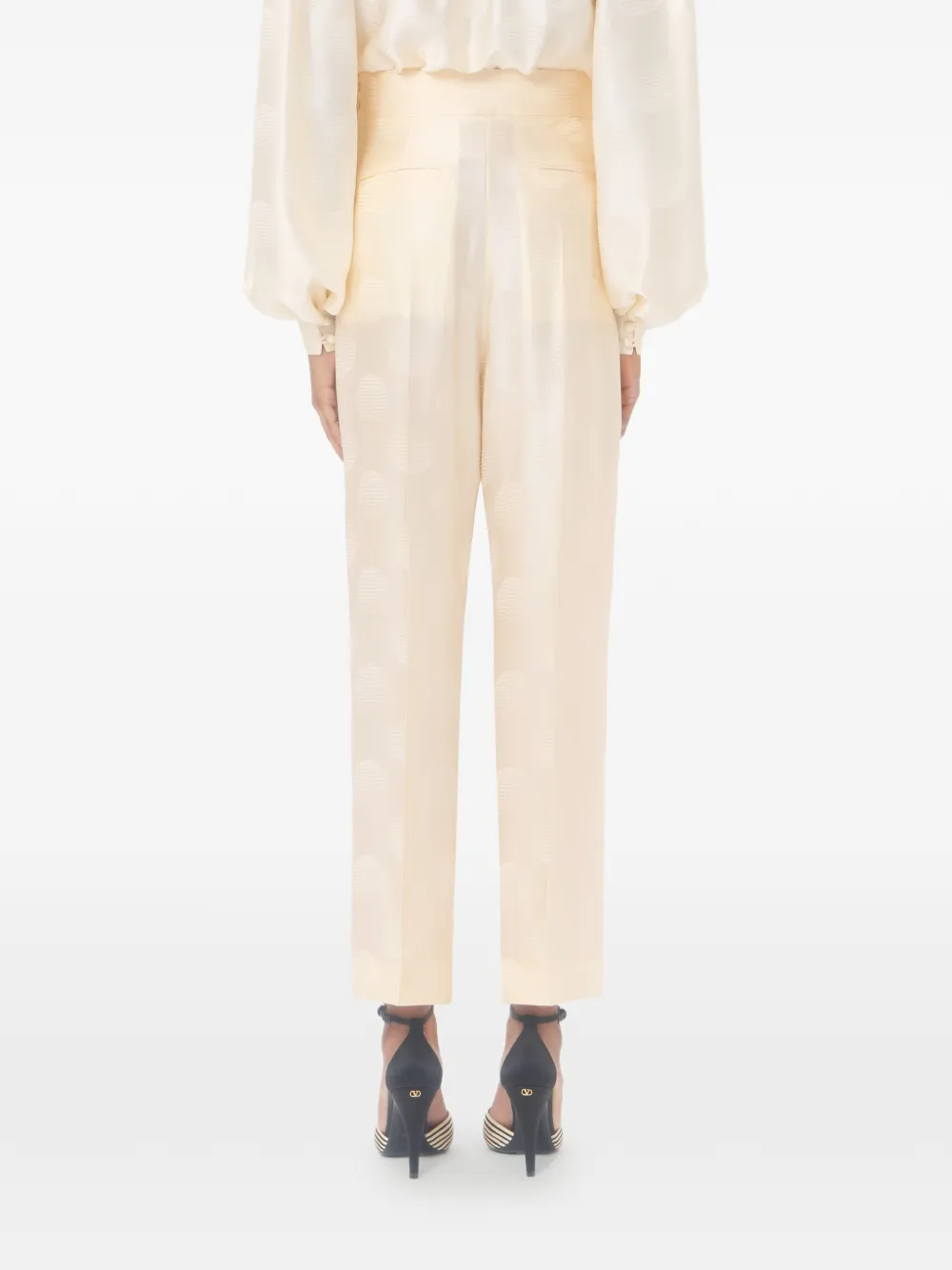 Valentino Garavani Plus De Pois gestreepte broek met stippen Beige