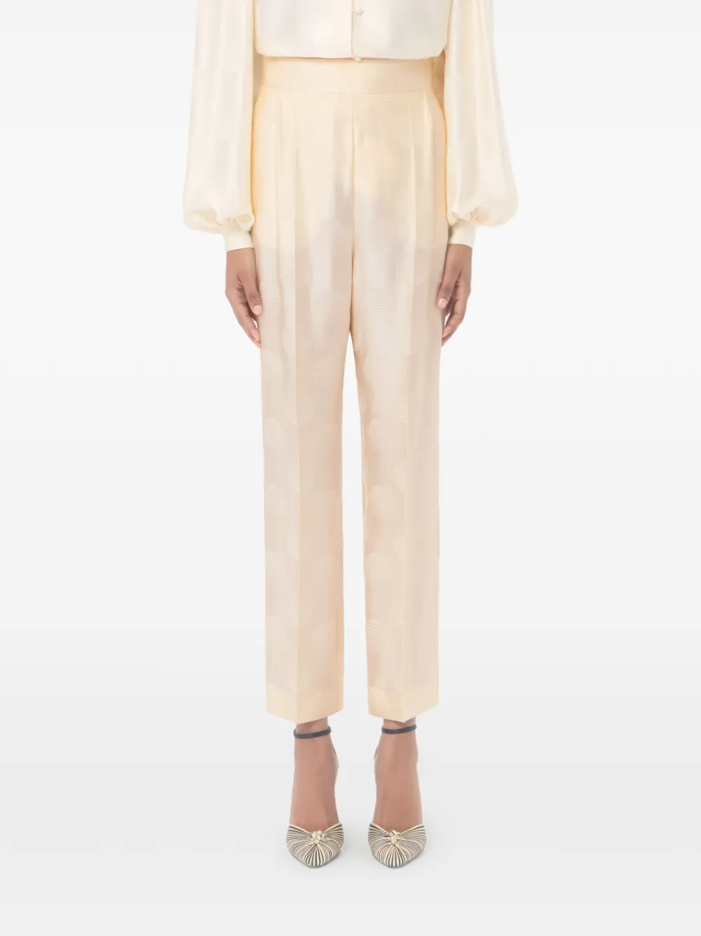Valentino Garavani Plus De Pois gestreepte broek met stippen Beige