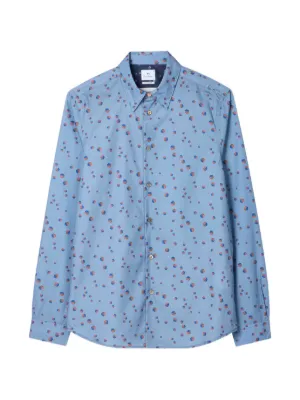 PS Paul Smith Sunbleached Snaps Poplin Shirt | Blue | FARFETCH MY