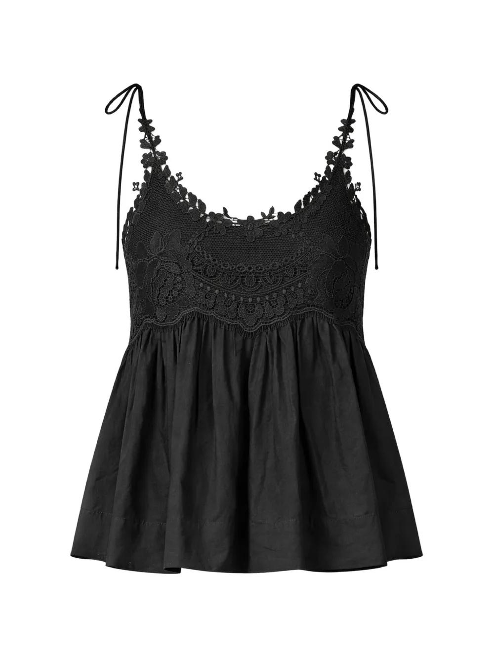 TWINSET lace woven top - Nero