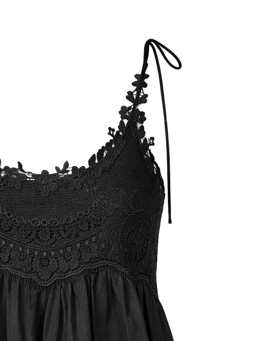 TWINSET Geweven top met kanten afwerking Zwart