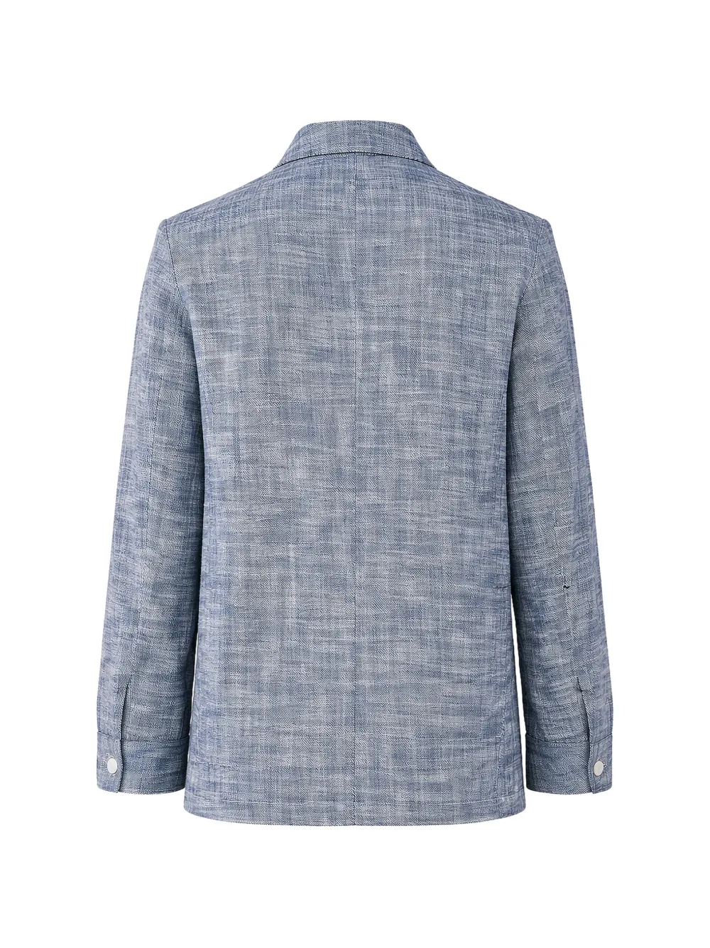  Officine Generale Sheldon Patch-pocket Cotton Overshirt - Blue 