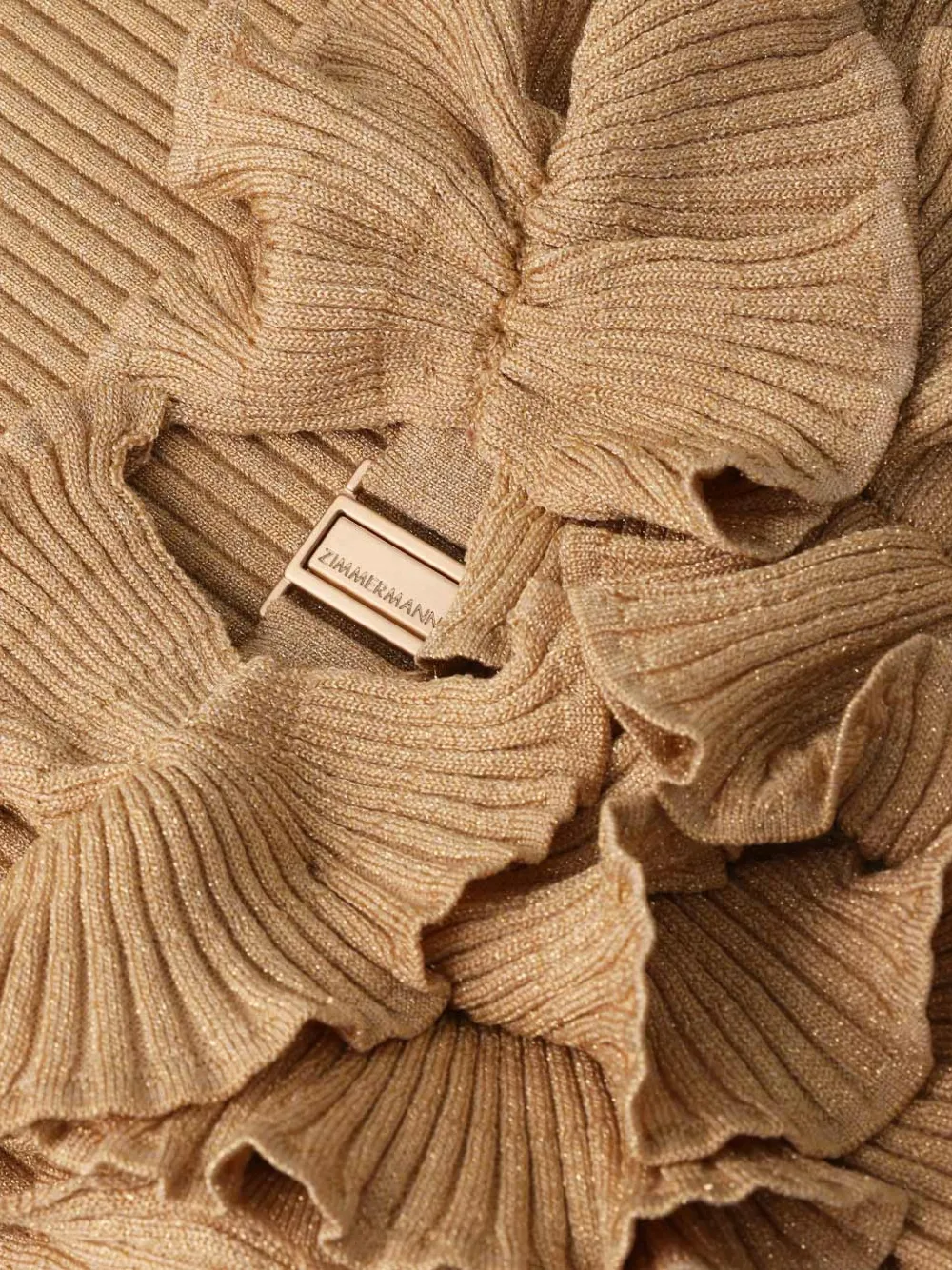  Zimmermann Luna Ruffled-detail Top - Gold 
