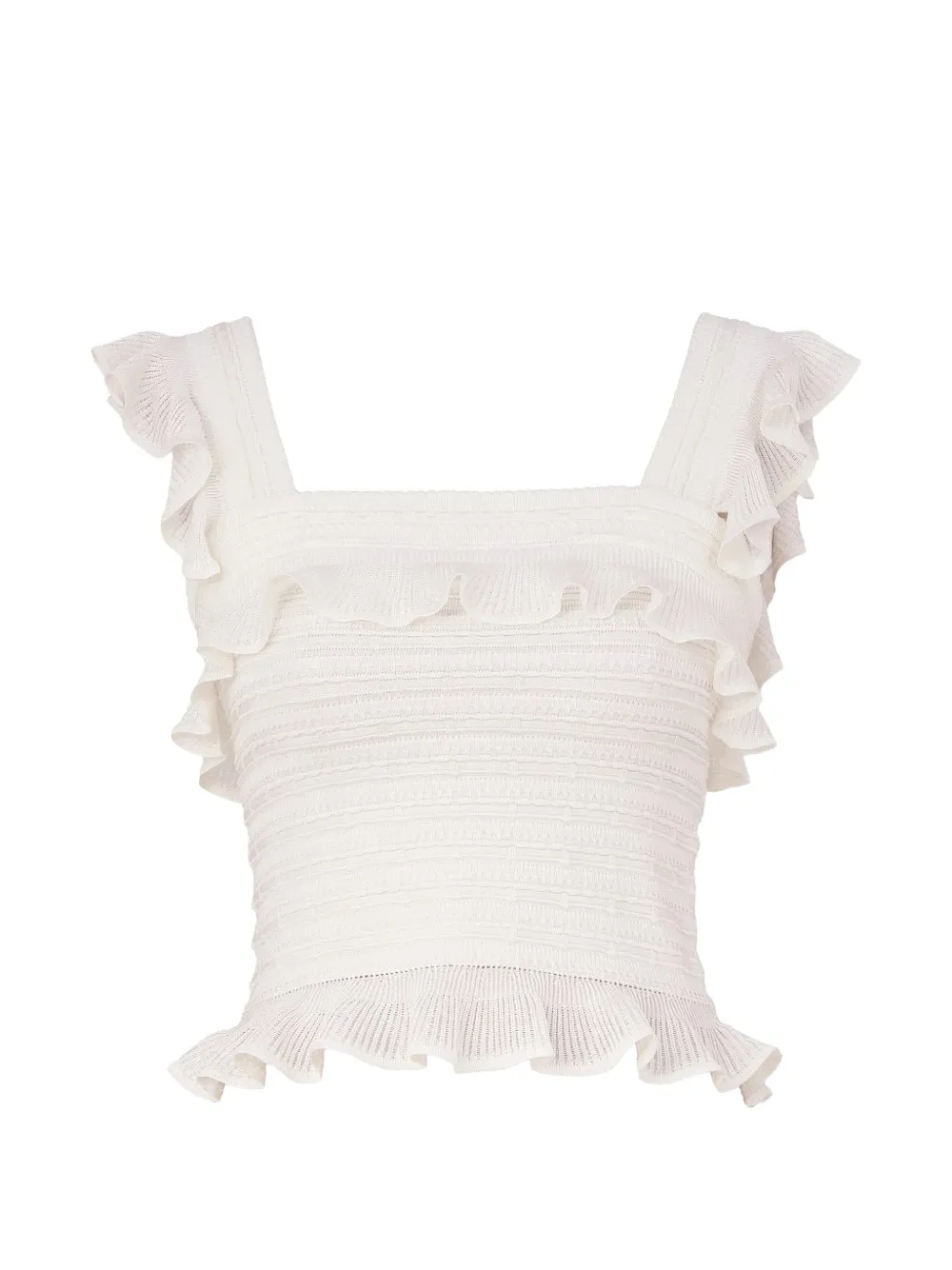 ZIMMERMANN Luna ruffled top - Bianco