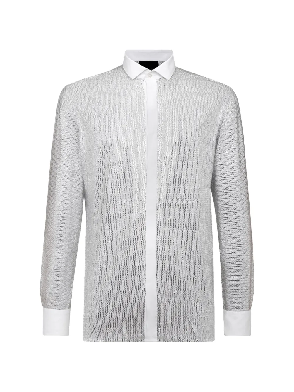 Philipp Plein crystal platinum cut shirt - Silber