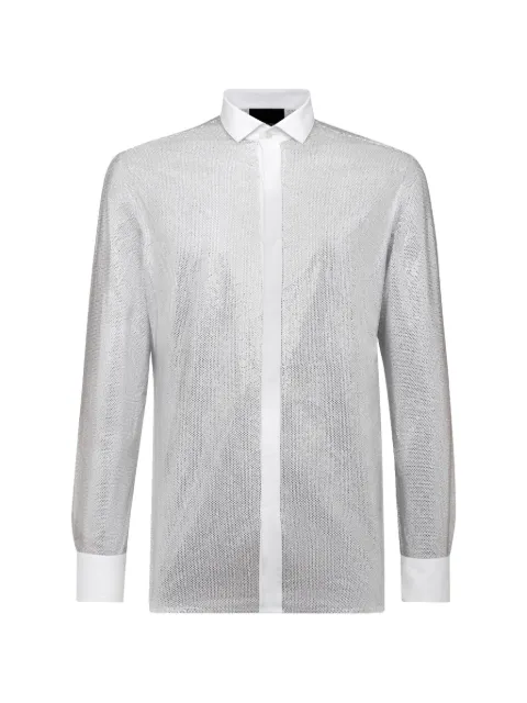Philipp Plein camisa con corte en platino