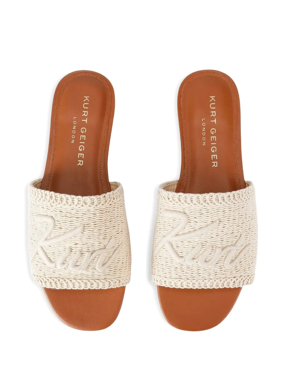 Kurt Geiger Platte geweven sandalen Beige