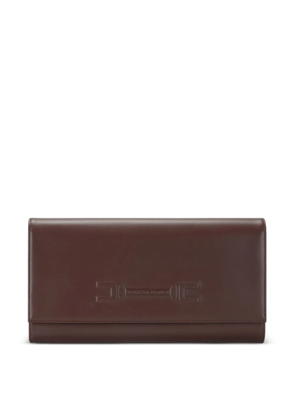 Elisabetta Franchi leather clutch bag - Marrone