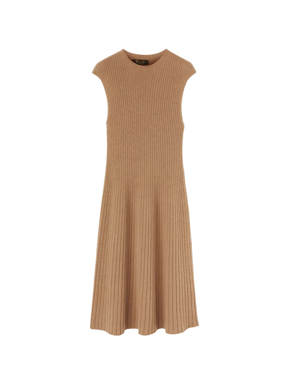 Loro Piana Cervatto Ribbed A-line Midi Dress In Brown