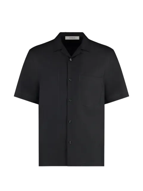 Umit Benan Havana short-sleeve pocket-detail silk shirt