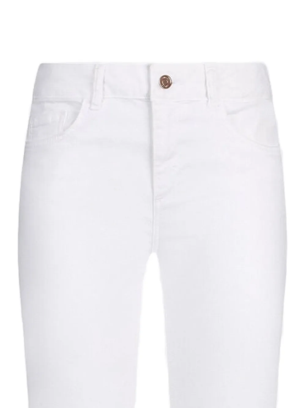  Liu Jo Pantalones Pitillo Con Bordado Inglés - Blanco 