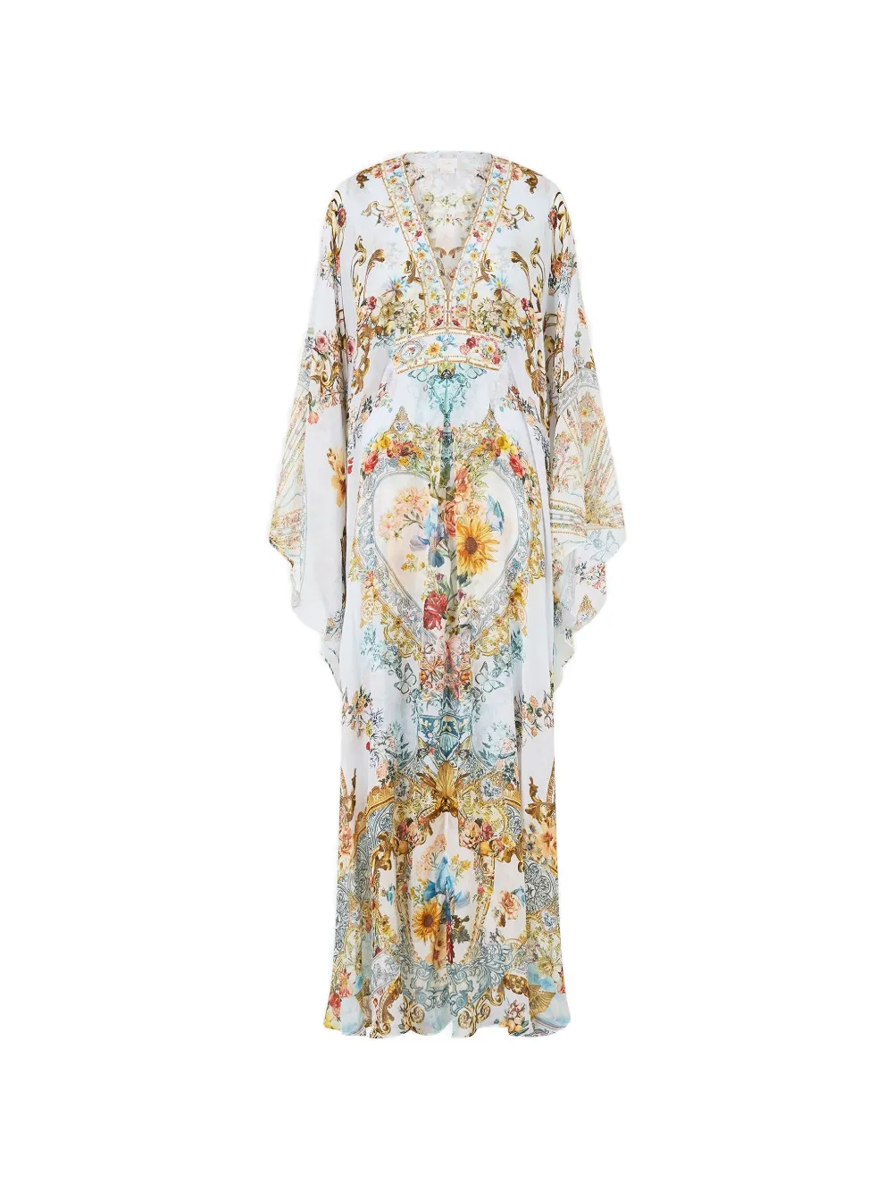Camilla Seville Sweetheart printed kaftan - Bianco