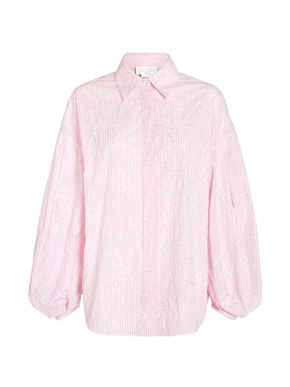 Genny striped-pattern long-sleeve shirt - Pink