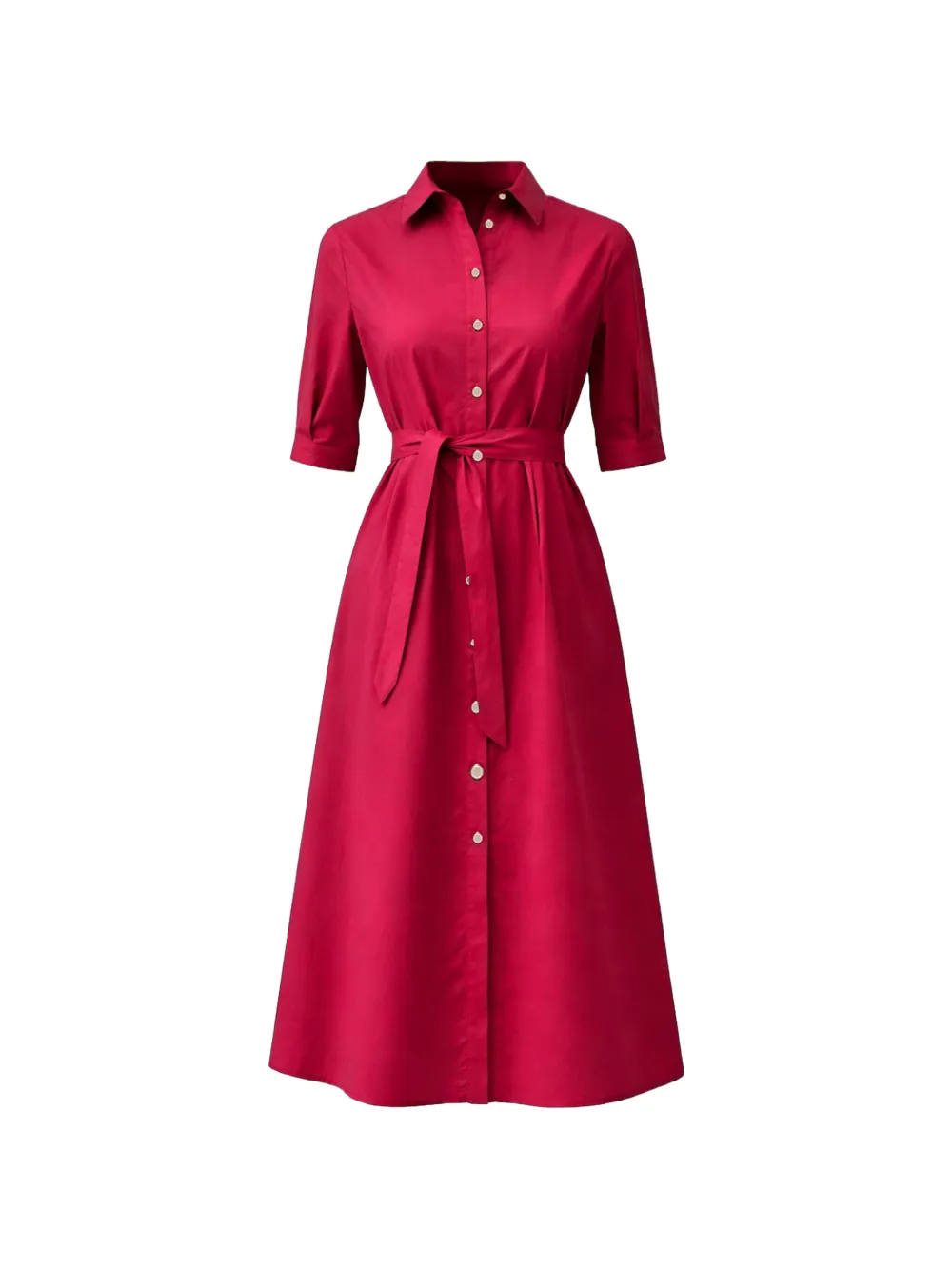 LIU JO button-up belted shirt dress - Rosso